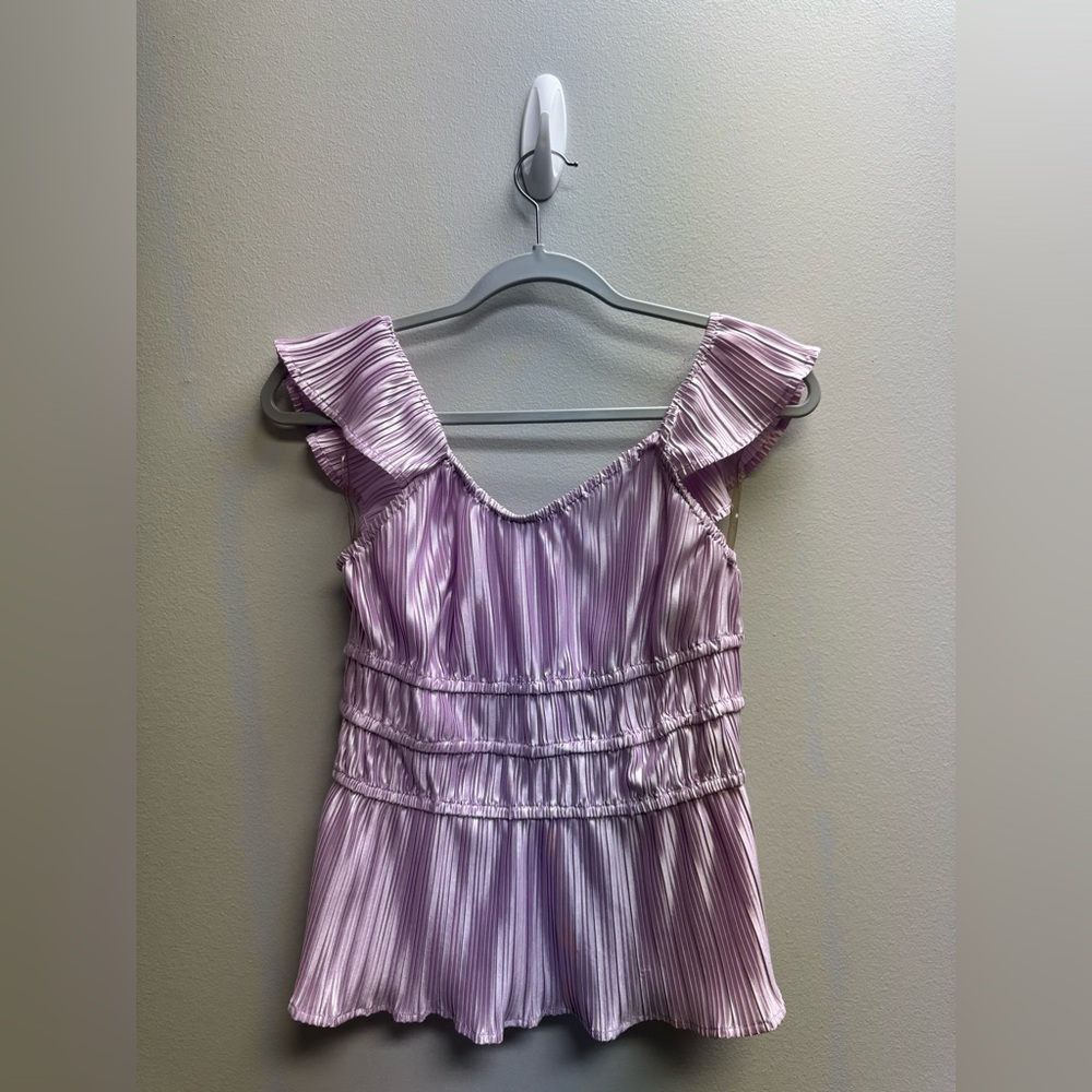 Entro Lavender Pleated Blouse